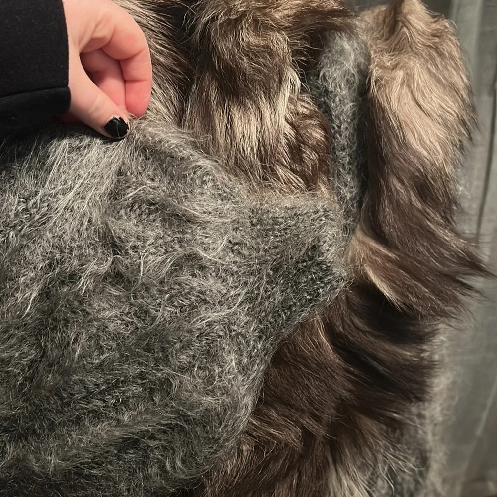 🐺 Wool & Fox Fur Trimmed Coat - Picture 3 of 4